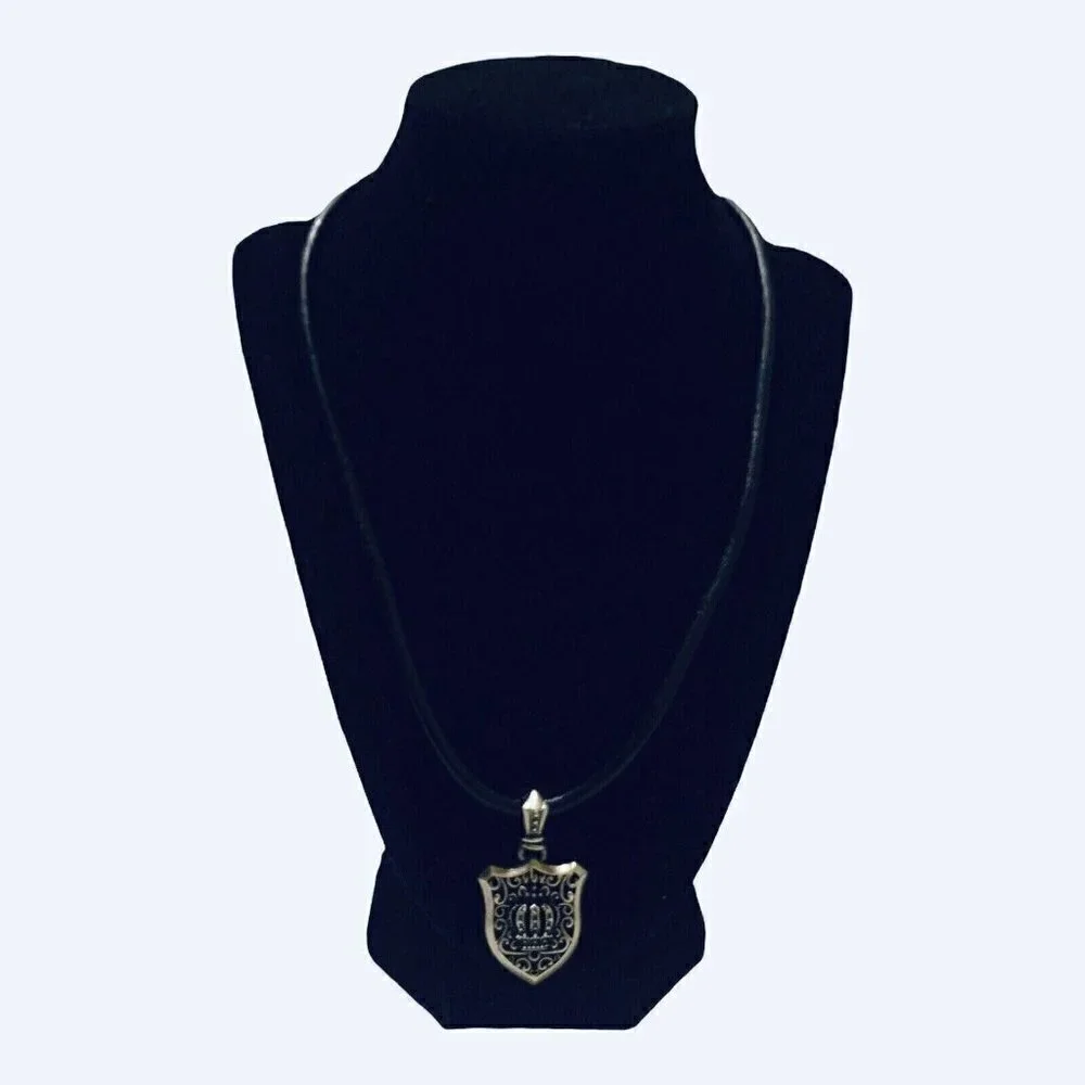Stigma By Kim Min Sun Womens Necklace Silver With Black Plastic Rope